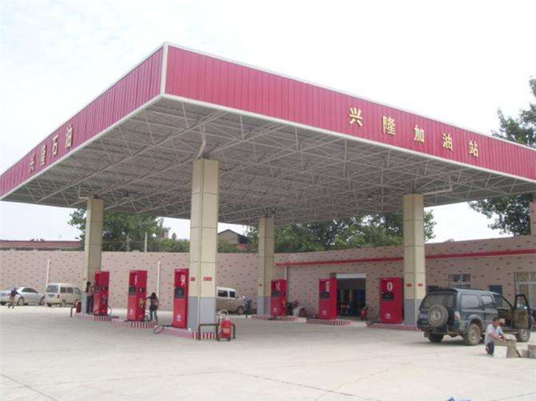 满洲里加油站钢结构网架案例9