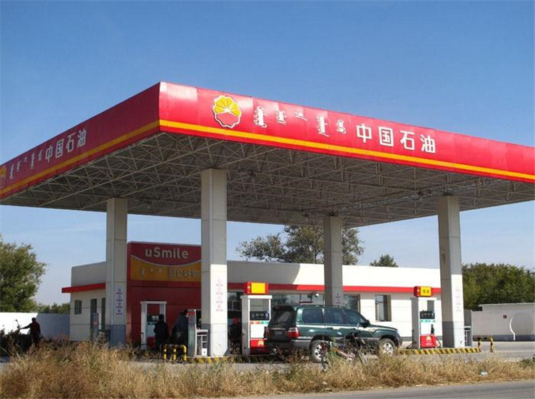 满洲里加油站钢结构网架案例1
